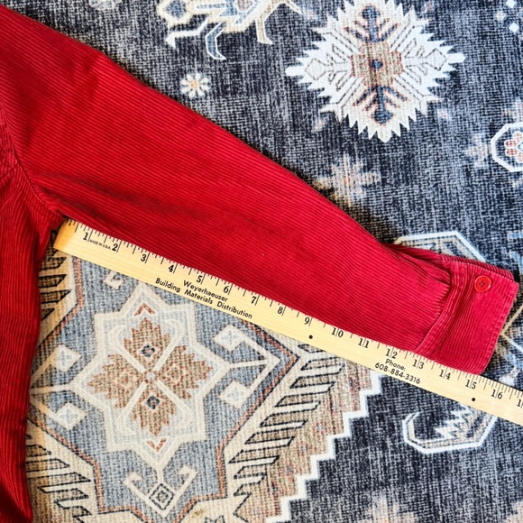Eddie Bauer Red Corduroy Button Down Jacket 100% Cotton Women’s Size Petite XS - Picture 8 of 8